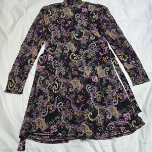 Absolutely Famous Black and Purple Paisley Dress